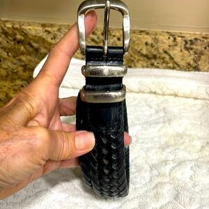 Men’s genuine leather black statement belt size 46